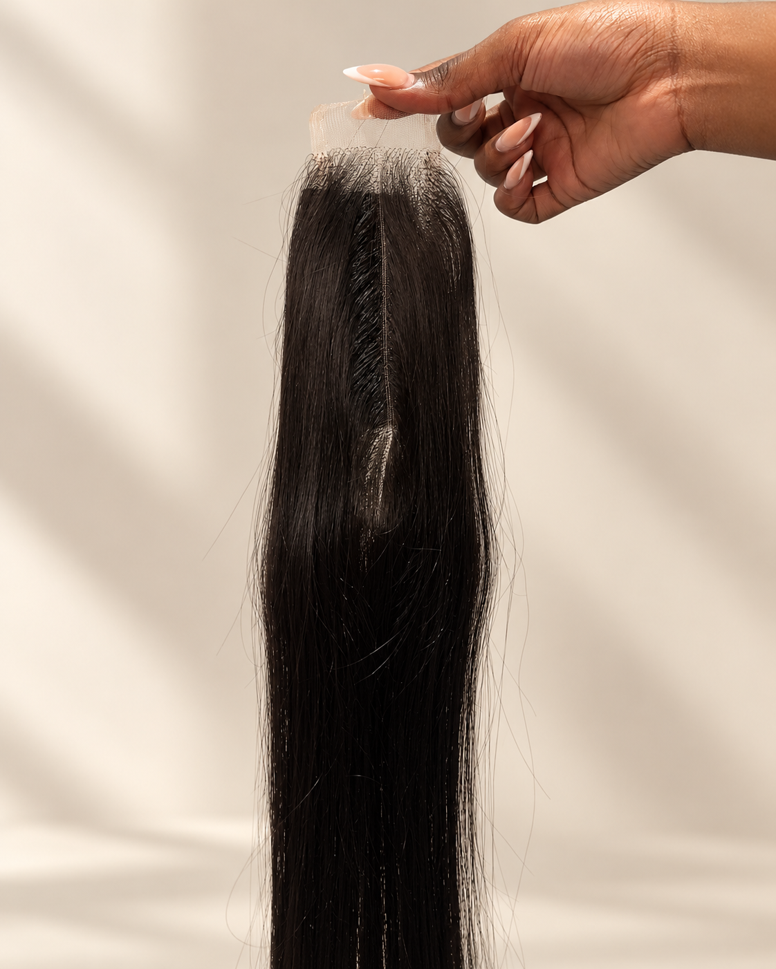 Hair Addiction 2×6 HD Closure on warm cream background